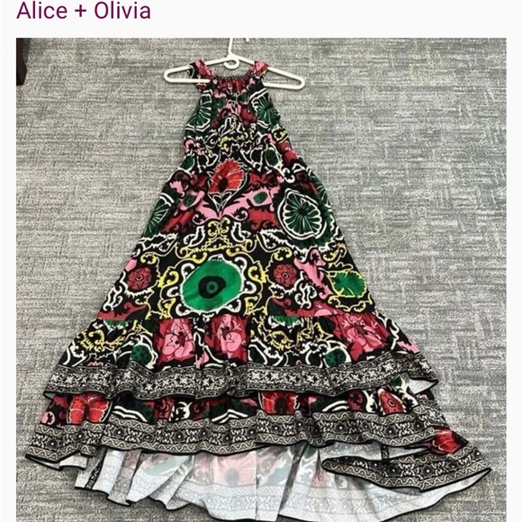 Alice + Olivia Vibrant High Low Dress -FITS LIKE A SIZE 4 - Picture 4 of 7